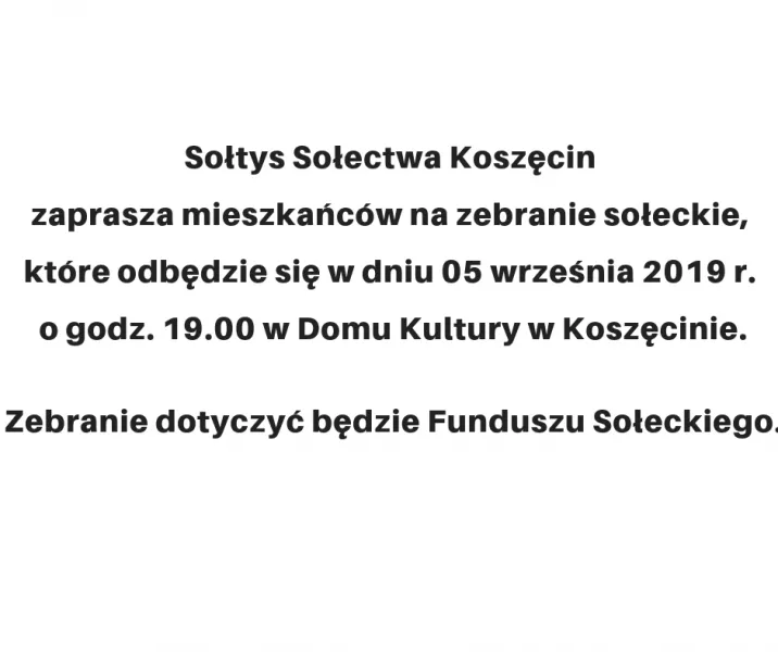 Zebranie Sołectwa Koszęcin